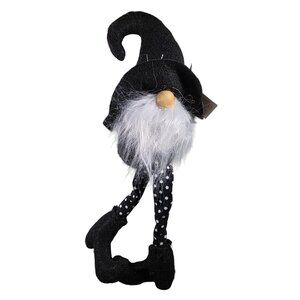 Gnome Plush Shelf Sitter Black Halloween Witch dwarf Polka Dot beard MeraVic